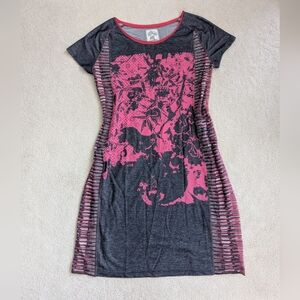 Aldo Martins Pink and Black Midi Dress